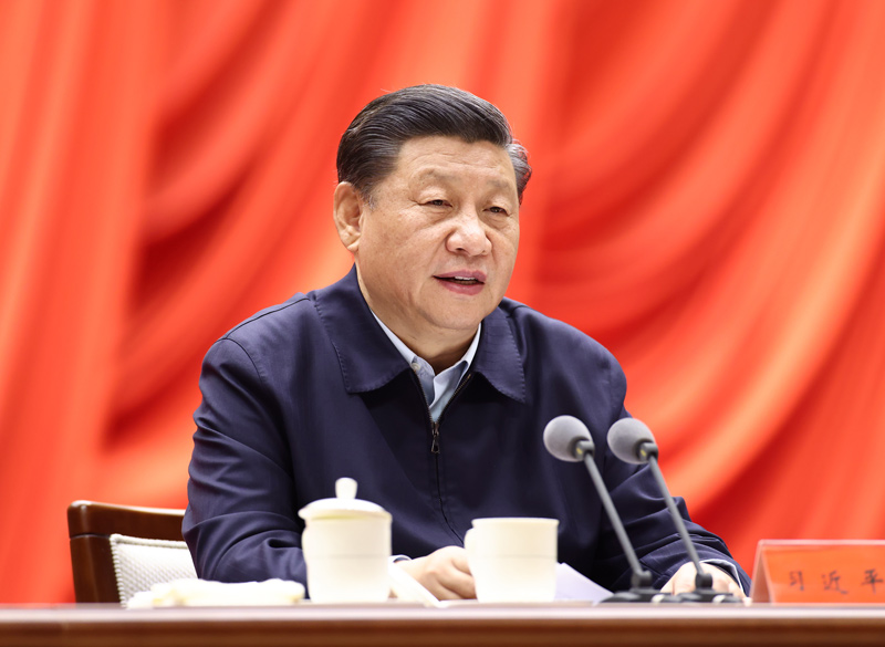 1月11日，省部級主要領(lǐng)導(dǎo)干部學(xué)習(xí)貫徹黨的十九屆五中全會精神專題研討班在中央黨校（國家行政學(xué)院）開班。中共中央總書記、國家主席、中央軍委主席習(xí)近平在開班式上發(fā)表重要講話。新華社記者 鞠鵬 攝